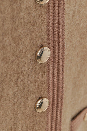 ［Essentia］Gold Emblem Button Knit Jacket