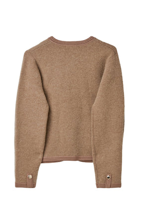 ［Essentia］Gold Emblem Button Knit Jacket