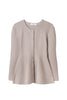 ［Essentia］Curved-Sleeve Peplum Knit Jacket