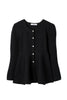 ［Essentia］Curved-Sleeve Peplum Knit Jacket
