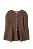 ［Essentia］Curved-Sleeve Peplum Knit Jacket