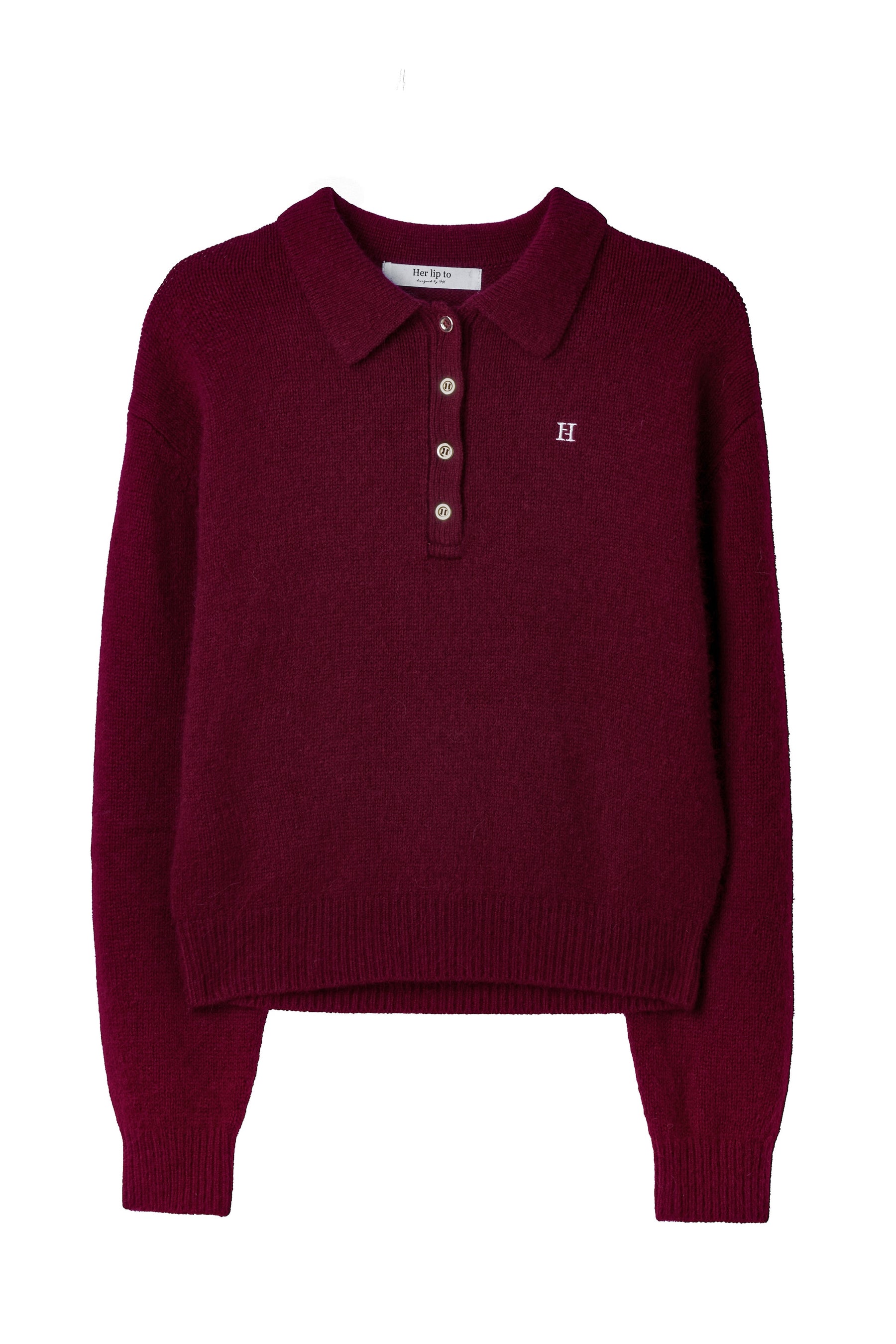 Classic H Logo Knit Polo Top