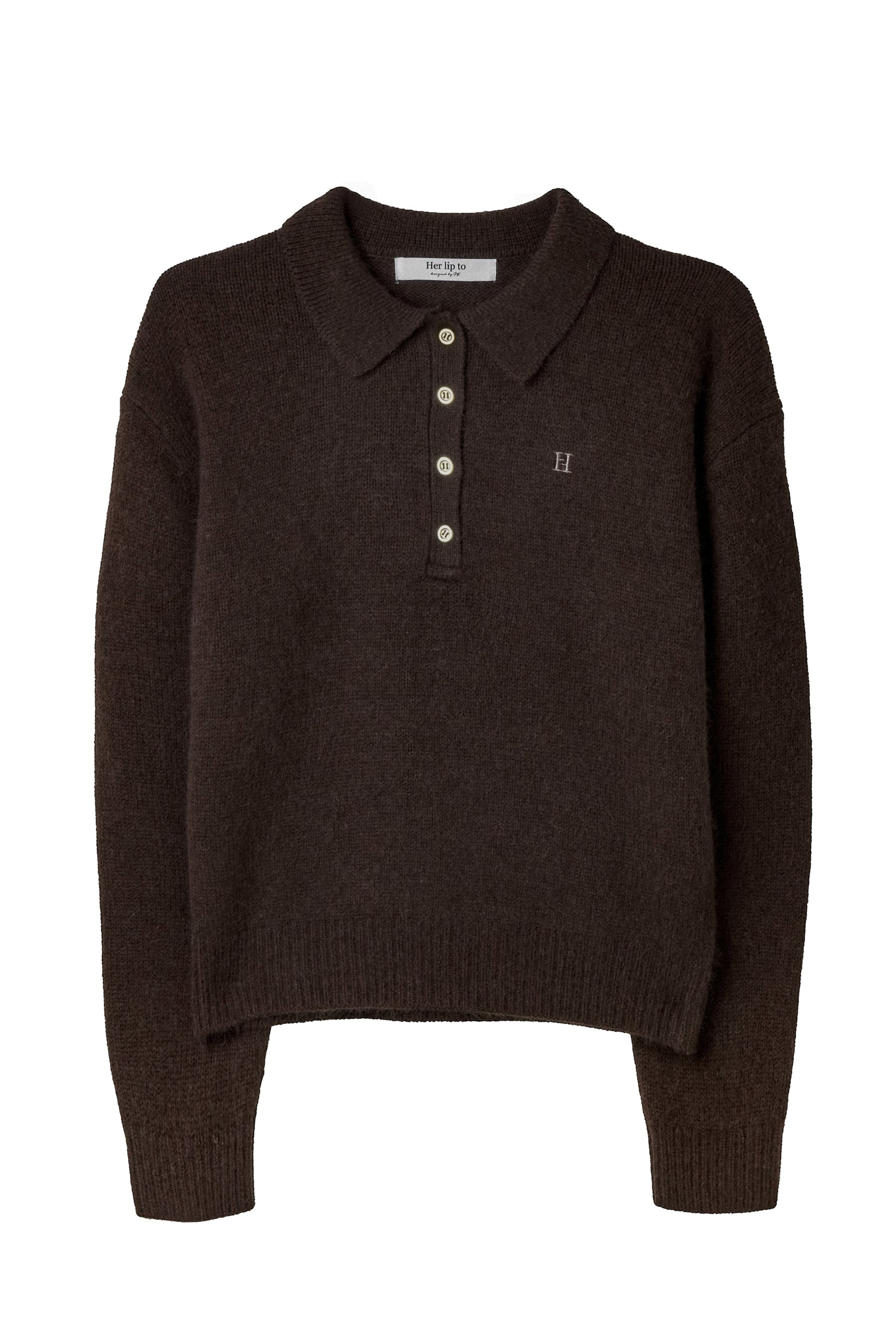 Classic H Logo Knit Polo Top