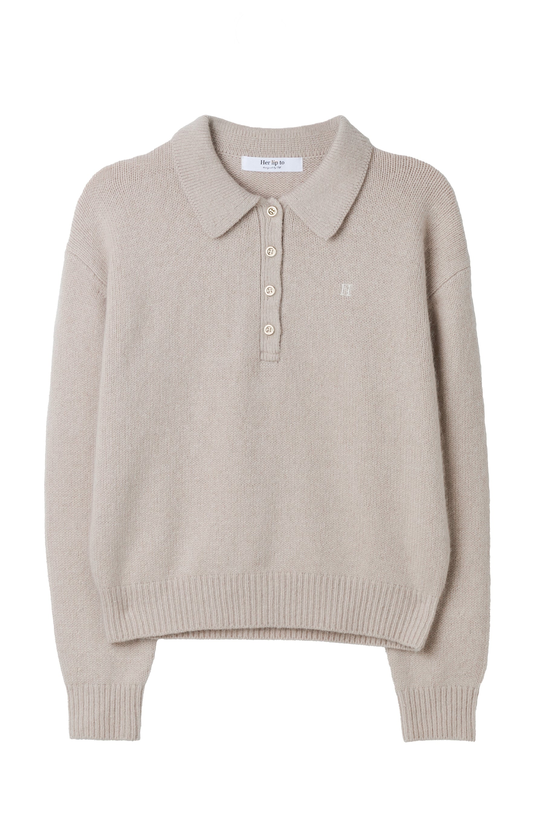 Classic H Logo Knit Polo Top