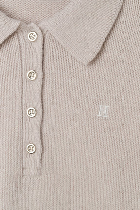 Classic H Logo Knit Polo Top