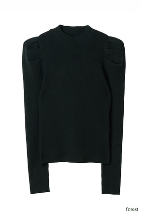 Sculpted Sleeve Rib Knit Top