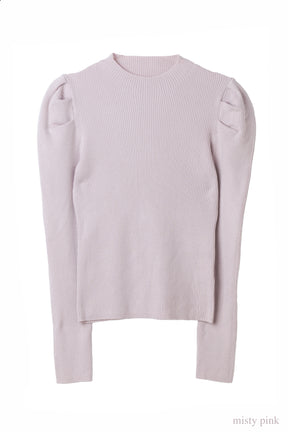 Sculpted Sleeve Rib Knit Top