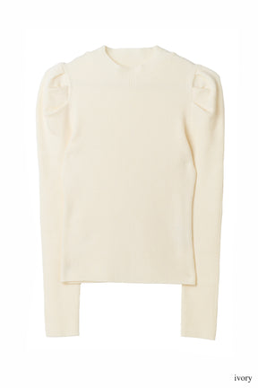 Sculpted Sleeve Rib Knit Top