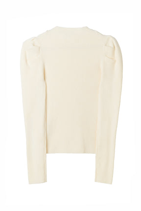 Sculpted Sleeve Rib Knit Top