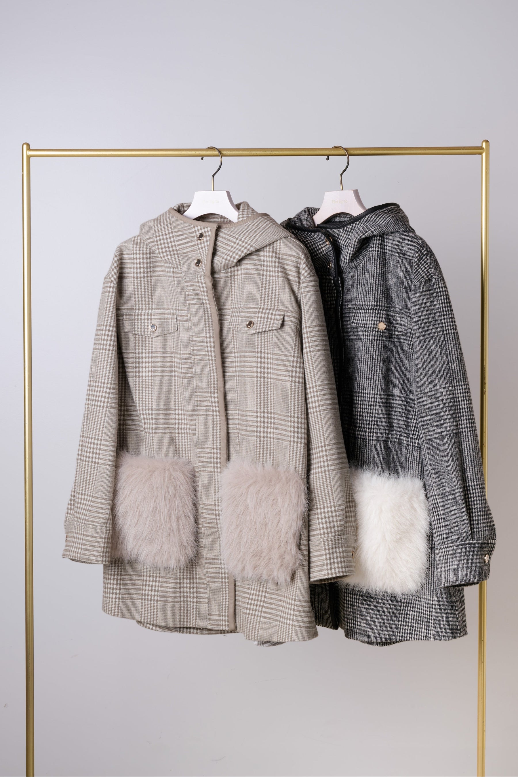 【10月下旬発送】Faux Fur Pocket Hooded Coat
