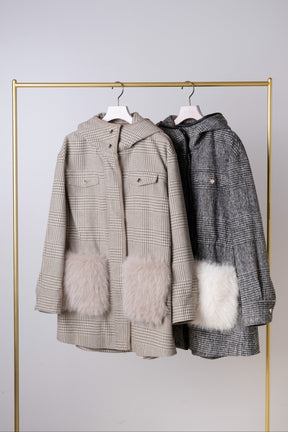 【10月下旬発送】Faux Fur Pocket Hooded Coat