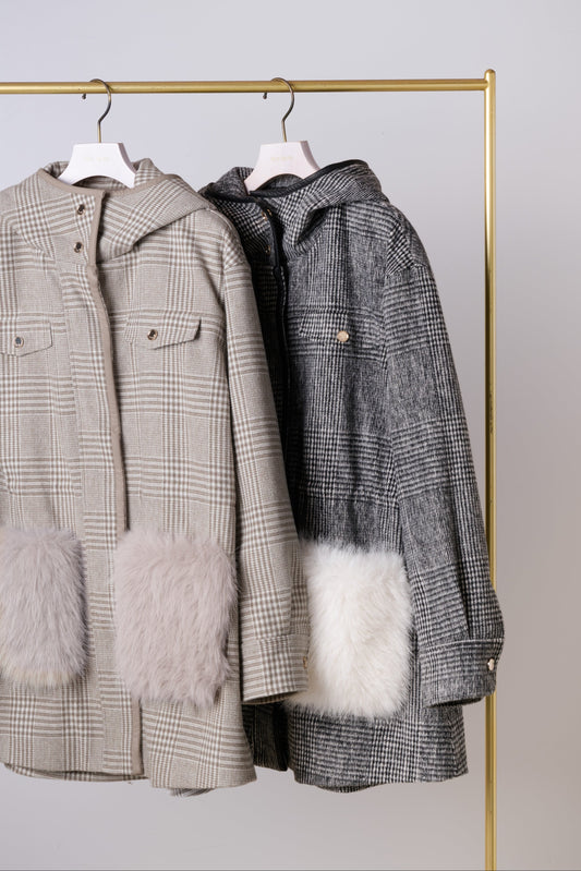 【10月下旬発送】Faux Fur Pocket Hooded Coat