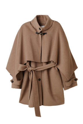 【10月下旬発送】Wool Rever Layered Cape Coat