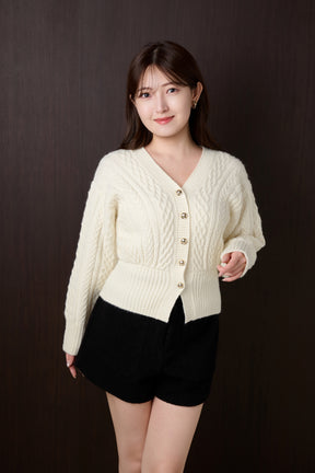 Plume Cable-Knit Cardigan