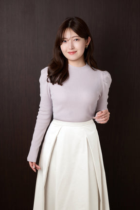 Sculpted Sleeve Rib Knit Top