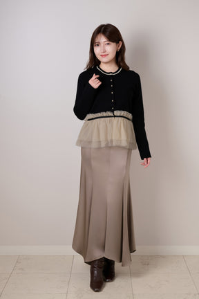 Daria Tulle Frill Knit Cardigan