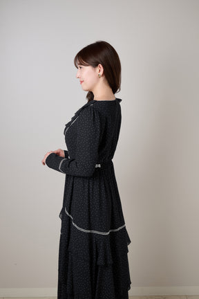 Vivica Polka-Dot Ruffled Dress