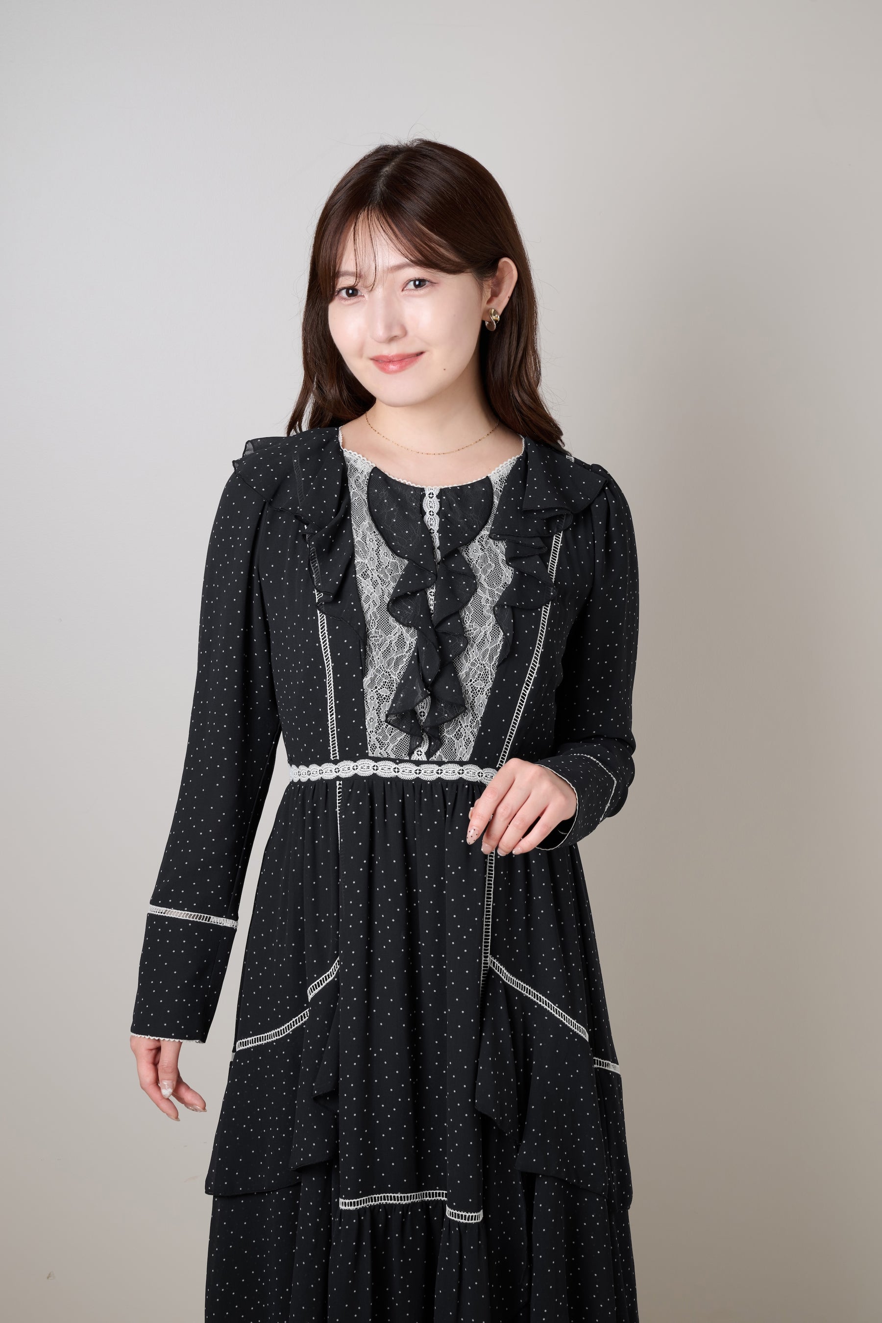 Vivica Polka-Dot Ruffled Dress