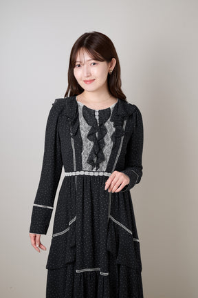 Vivica Polka-Dot Ruffled Dress