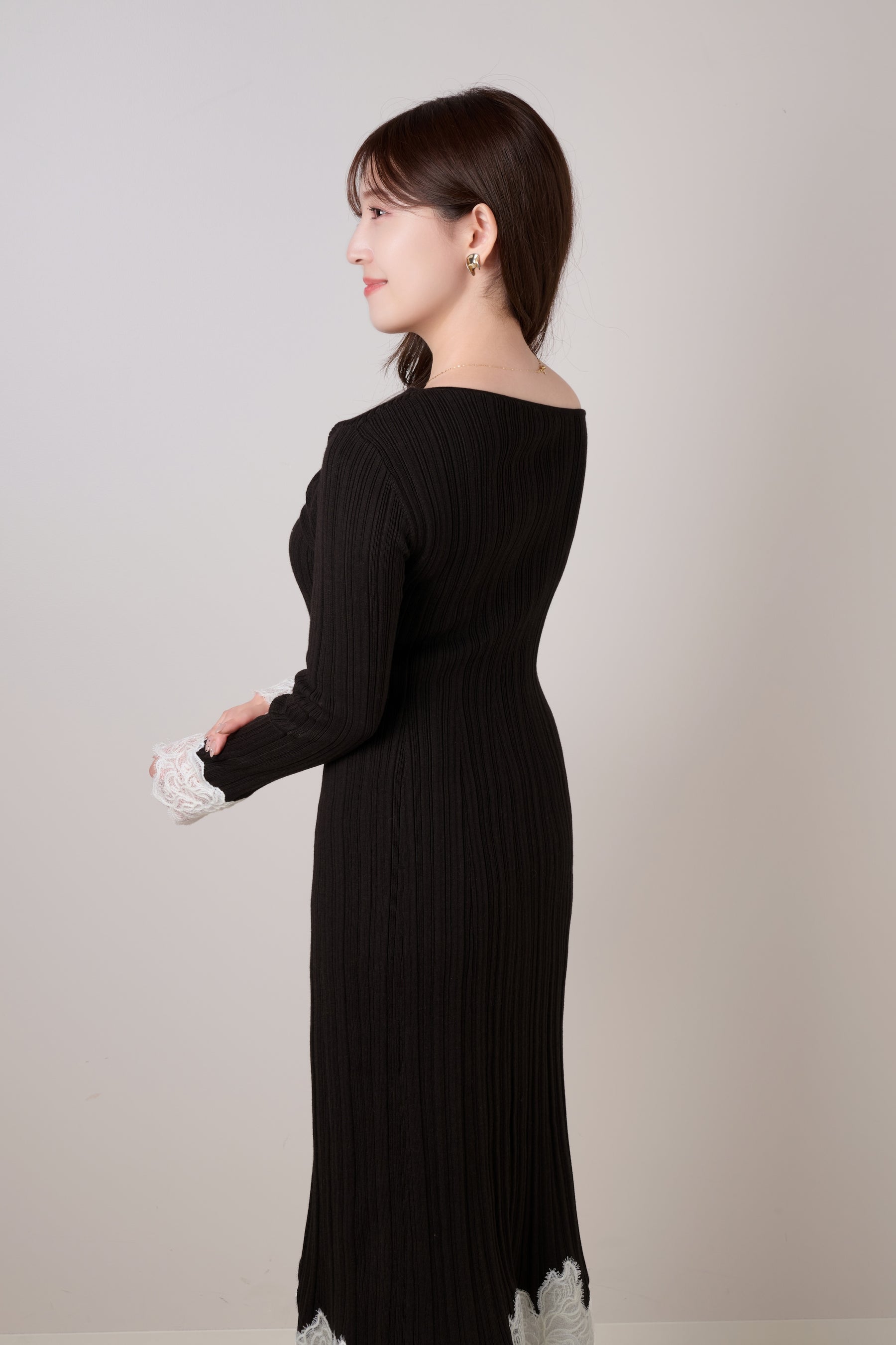 Tullia Lace-Hem Knit Dress