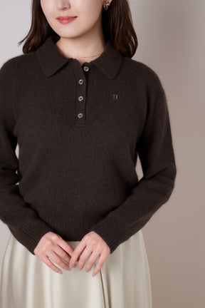 Classic H Logo Knit Polo Top