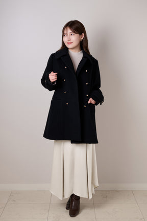 Wool-Blend Tailored Peacoat