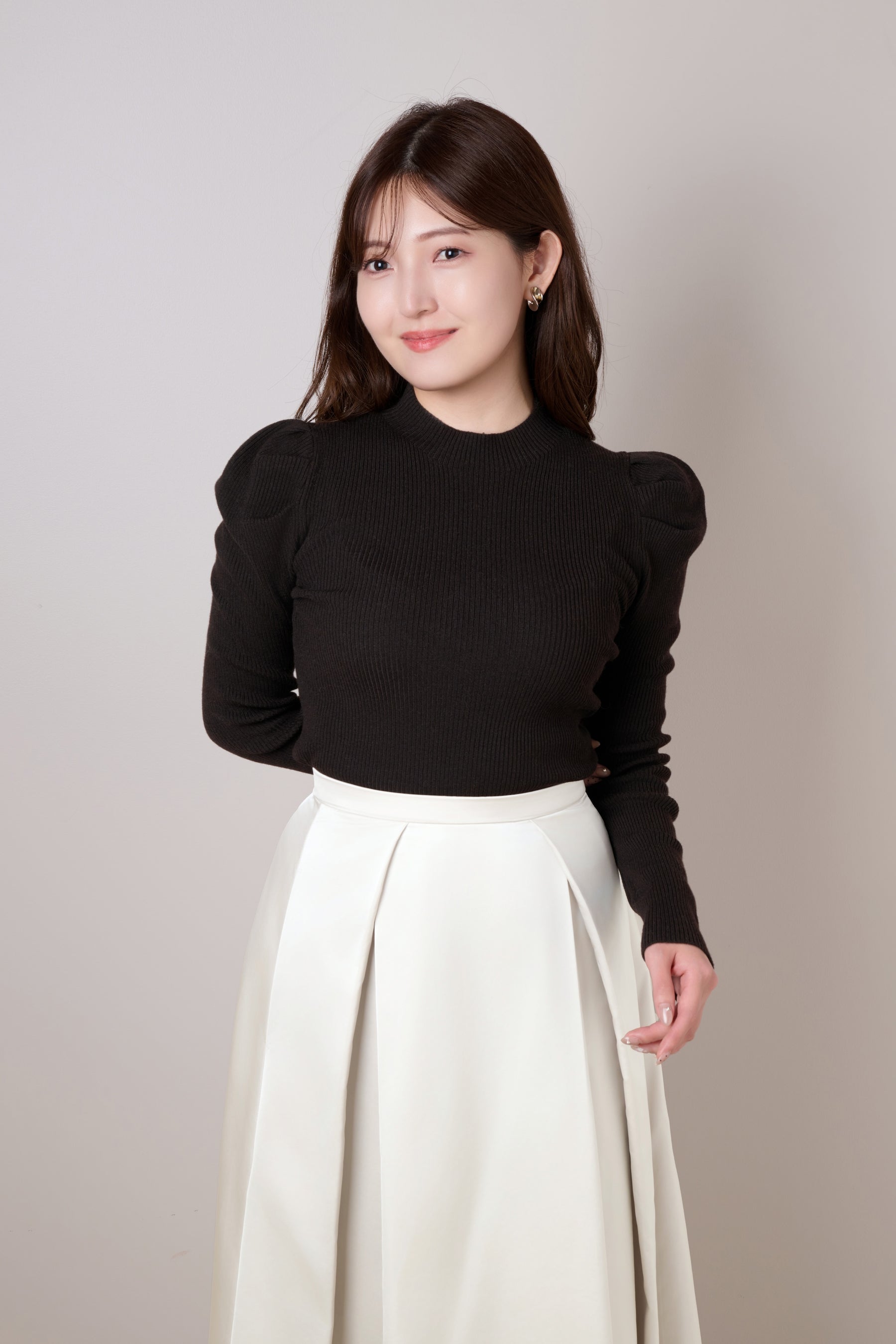 Sculpted Sleeve Rib Knit Top