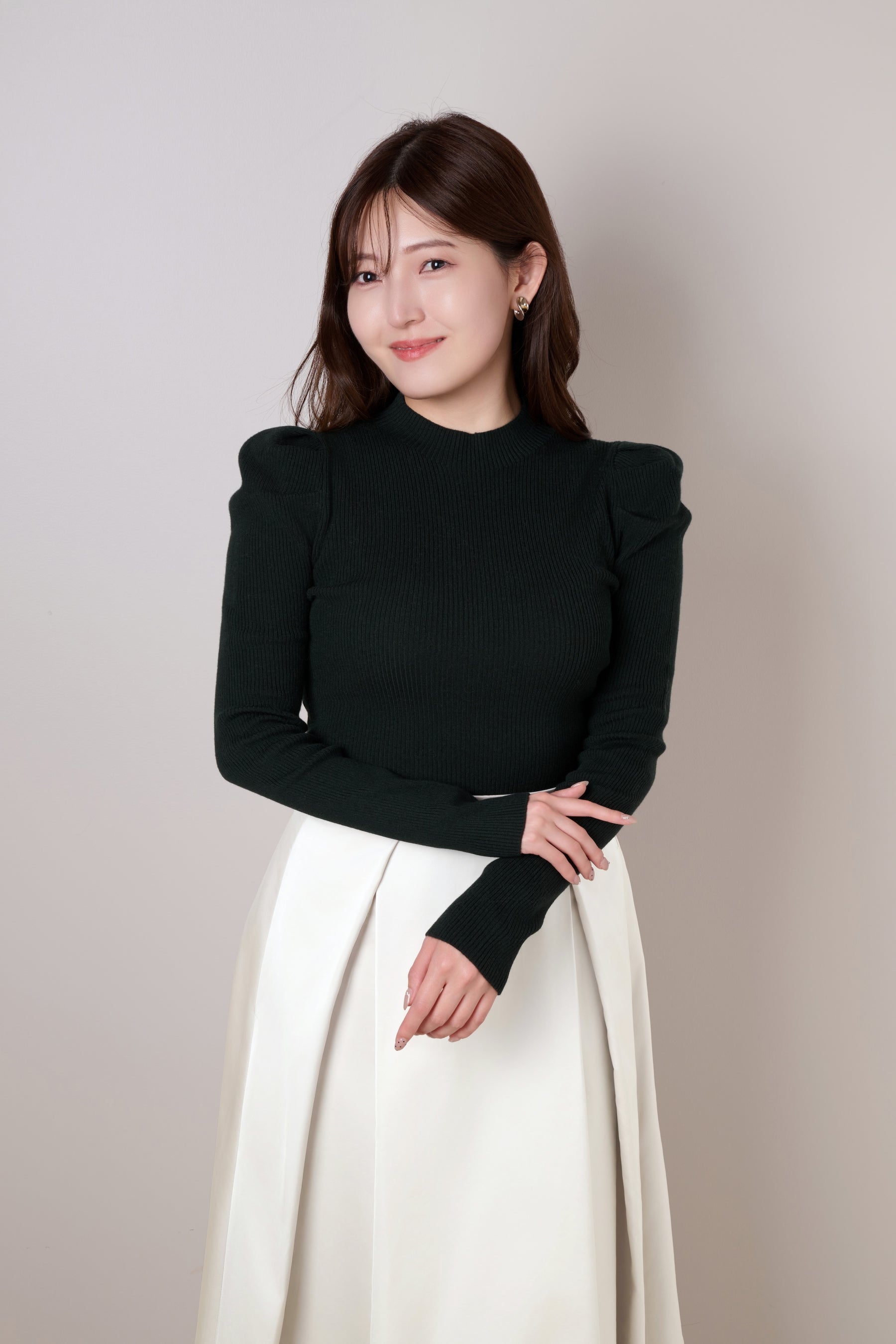 Sculpted Sleeve Rib Knit Top