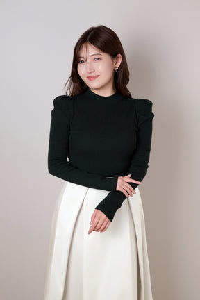 Sculpted Sleeve Rib Knit Top