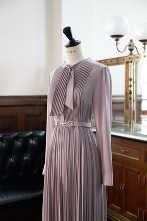 Viola Bow Pleated Dress