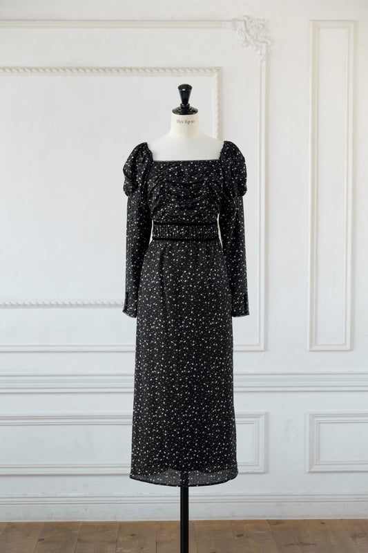 【10月上旬発送】Capucine Bloom Sleeve Chiffon Dress