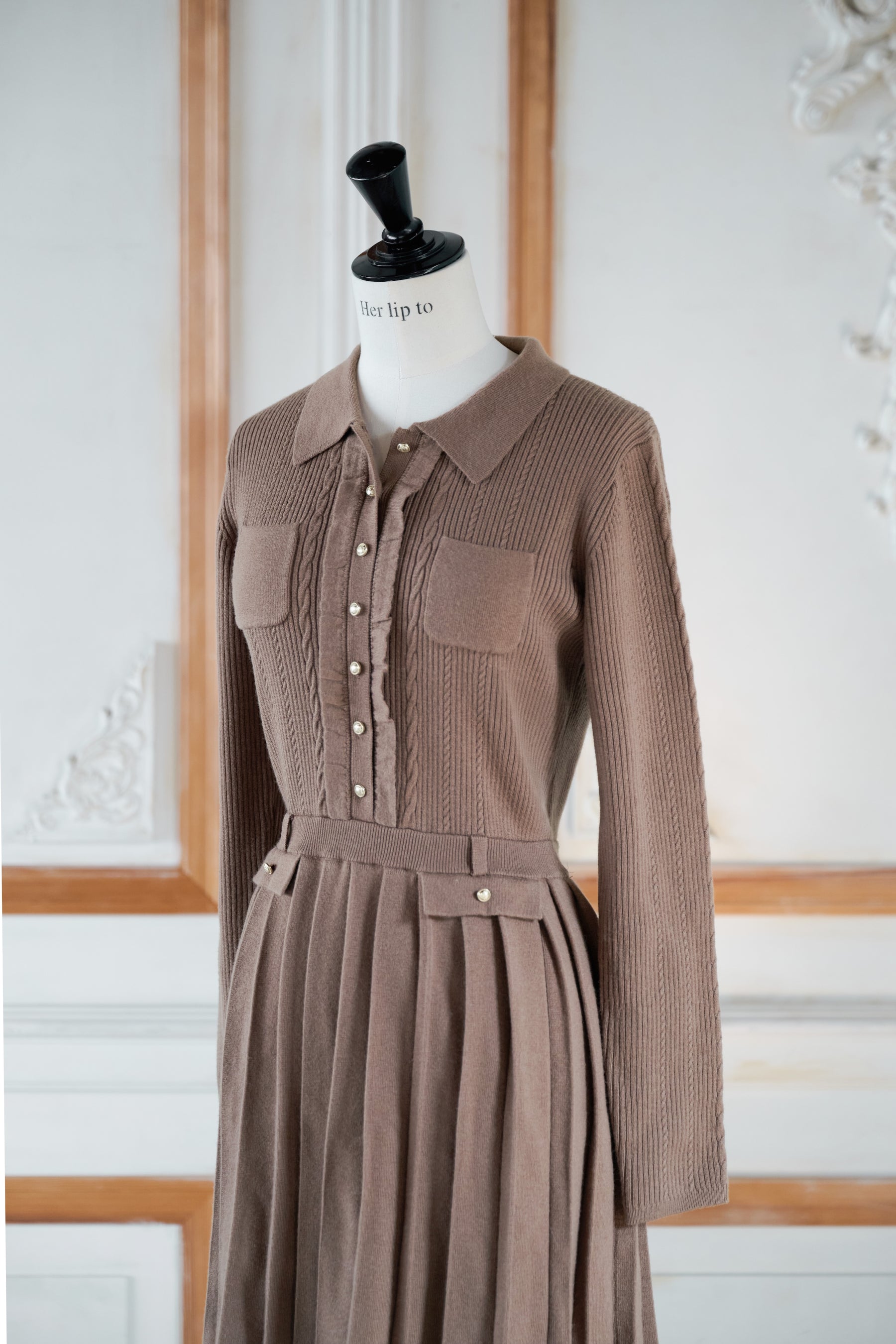 【10月中旬発送】Margot Pleated Knit Mini Dress