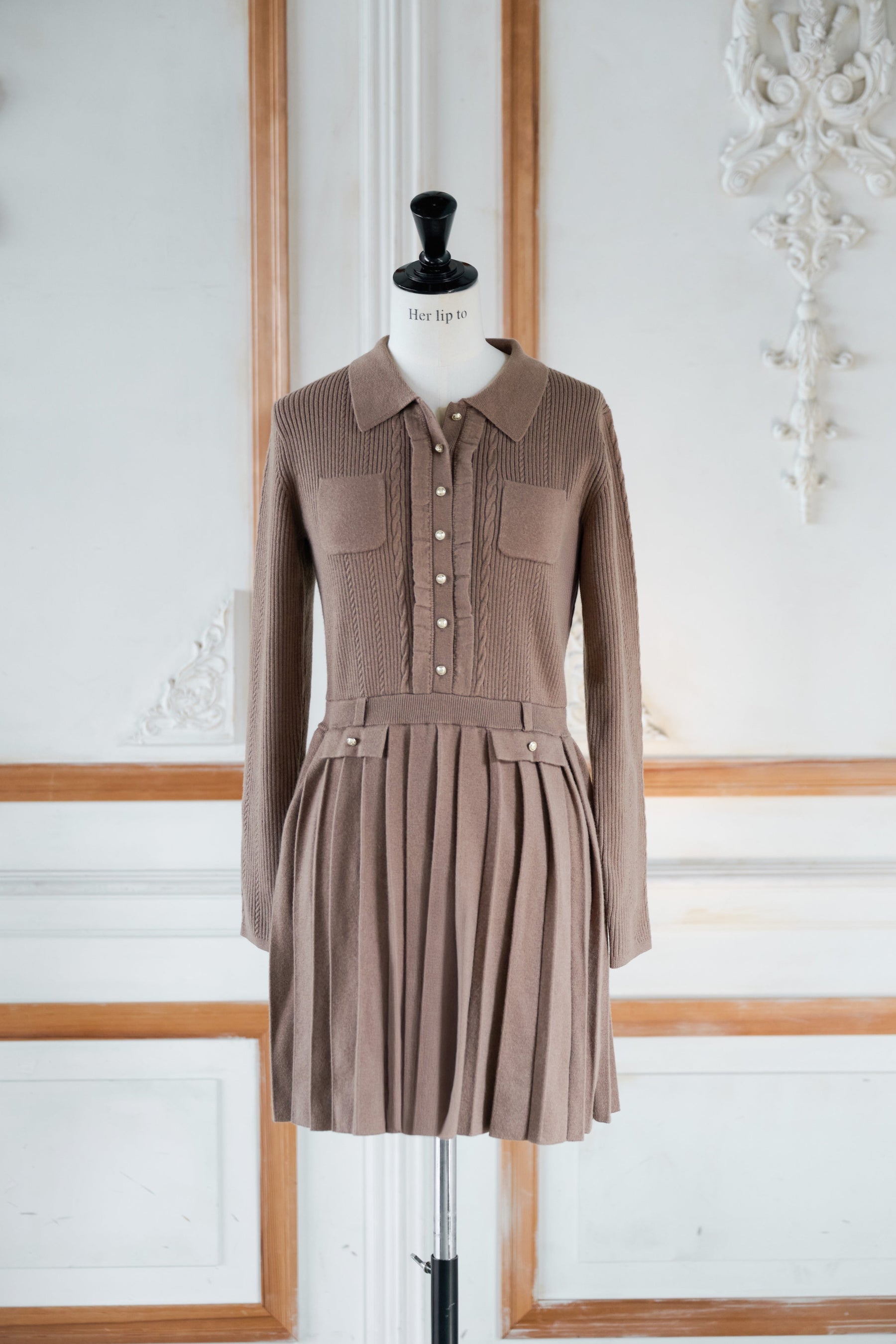 【10月中旬発送】Margot Pleated Knit Mini Dress