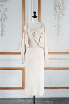 【10月中旬発送】Lydie Ribbon-Tie Knit Ensemble