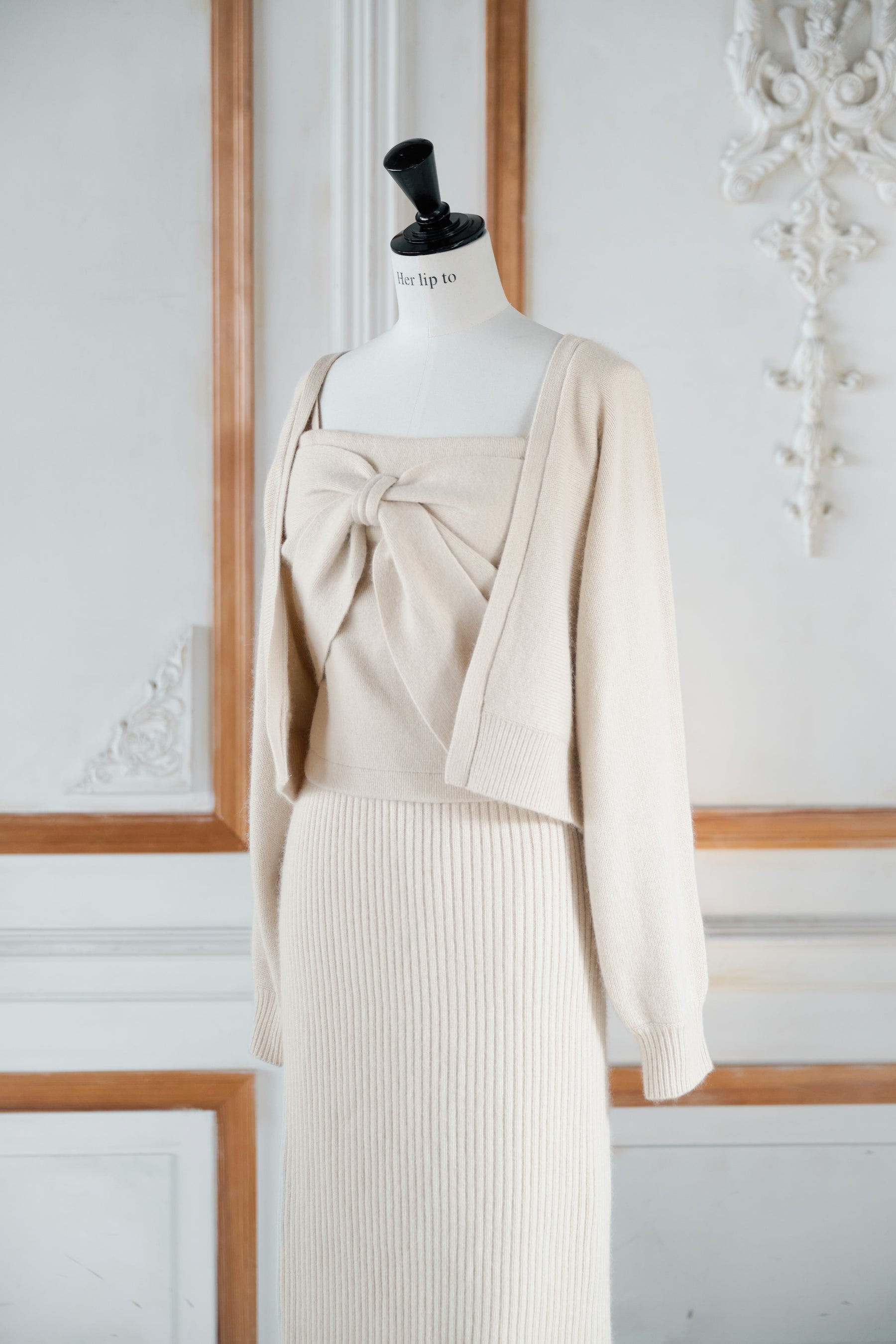 【10月中旬発送】Lydie Ribbon-Tie Knit Ensemble