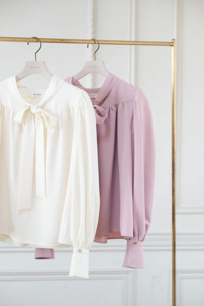 Bow-Tie Twill Blouse