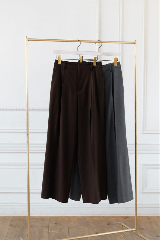 Romy Wool-Blend Tuck Pants
