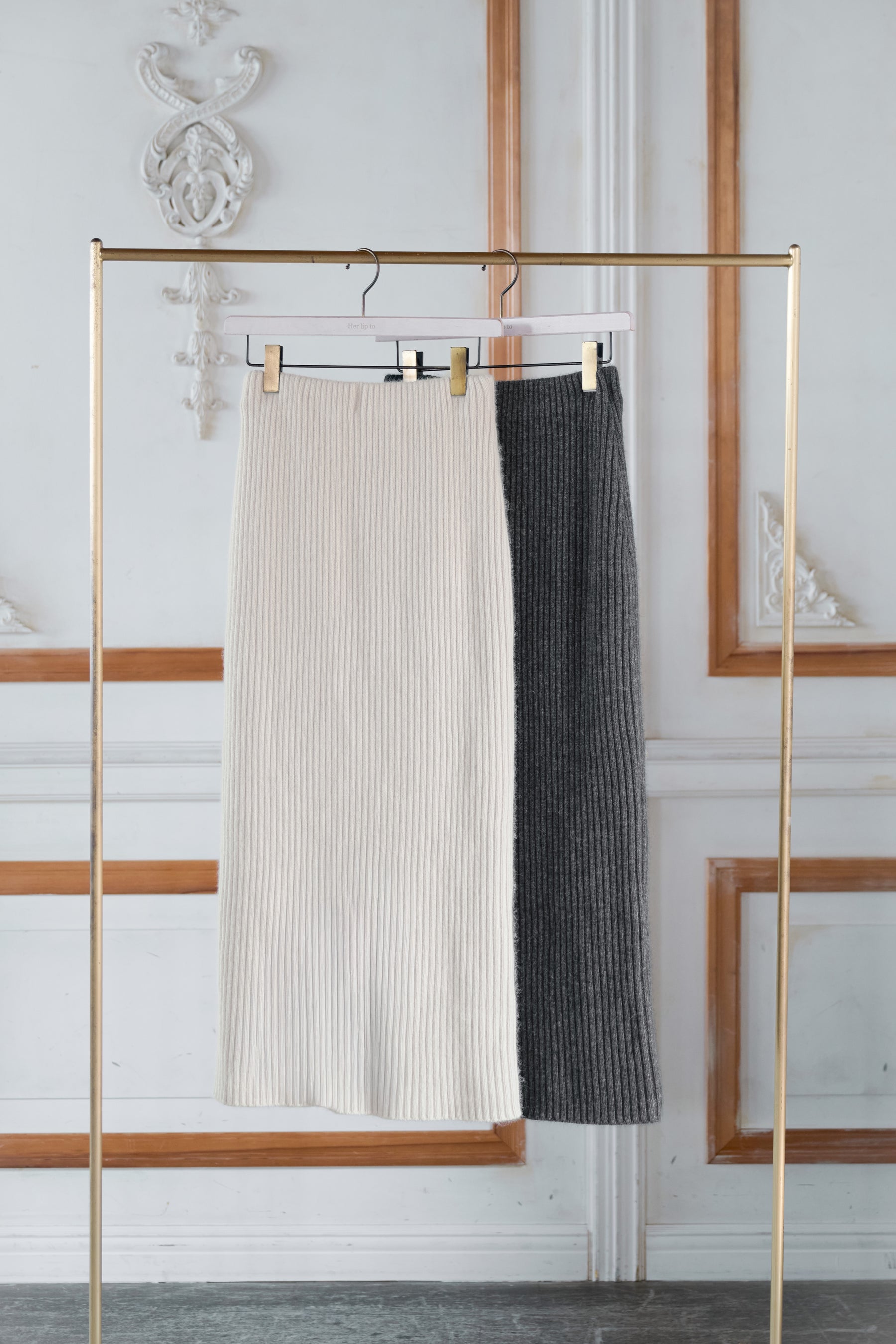 【10月中旬発送】Lydie Ribbed Knit Skirt