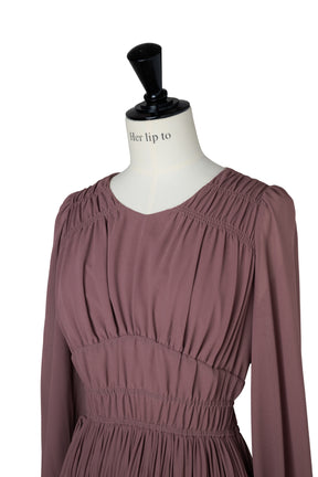 【新色】Majolica Pleated Chiffon Long Dress