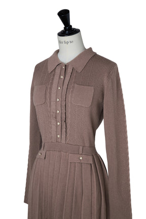 【10月中旬発送】Margot Pleated Knit Mini Dress