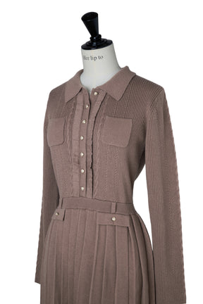 【10月中旬発送】Margot Pleated Knit Mini Dress