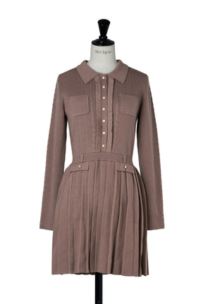 【10月中旬発送】Margot Pleated Knit Mini Dress