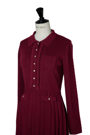 【10月中旬発送】Margot Pleated Knit Mini Dress