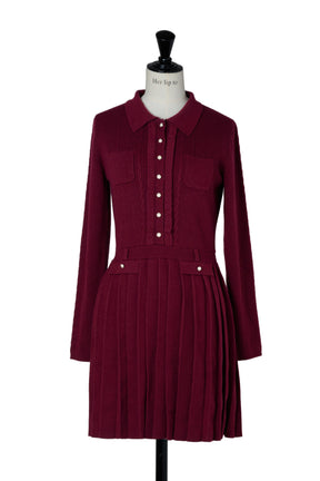 【10月中旬発送】Margot Pleated Knit Mini Dress