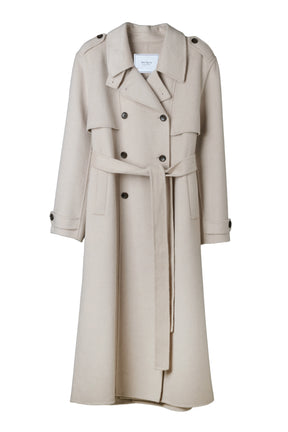 Wool-Blend Rever Trench Coat