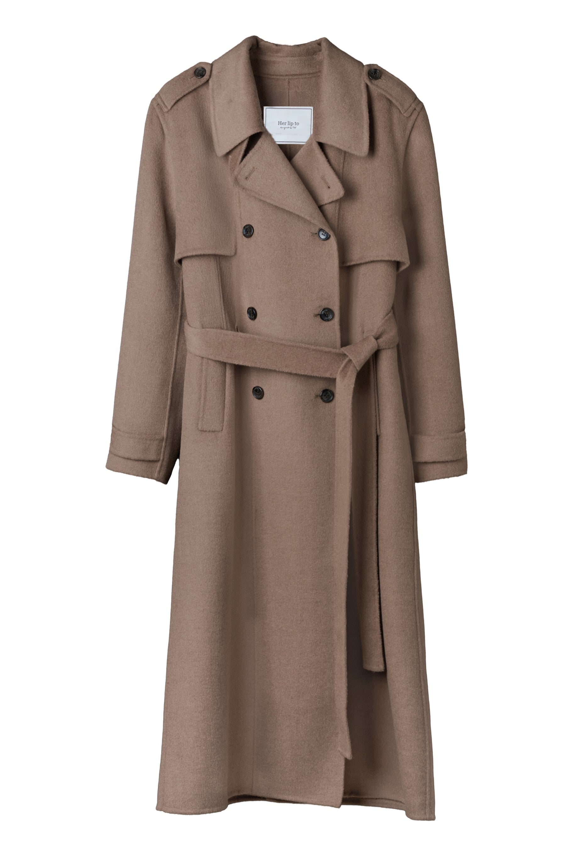 Wool-Blend Rever Trench Coat