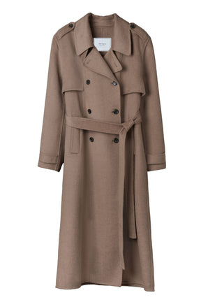 Wool-Blend Rever Trench Coat