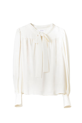 Bow-Tie Twill Blouse