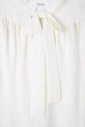 Bow-Tie Twill Blouse
