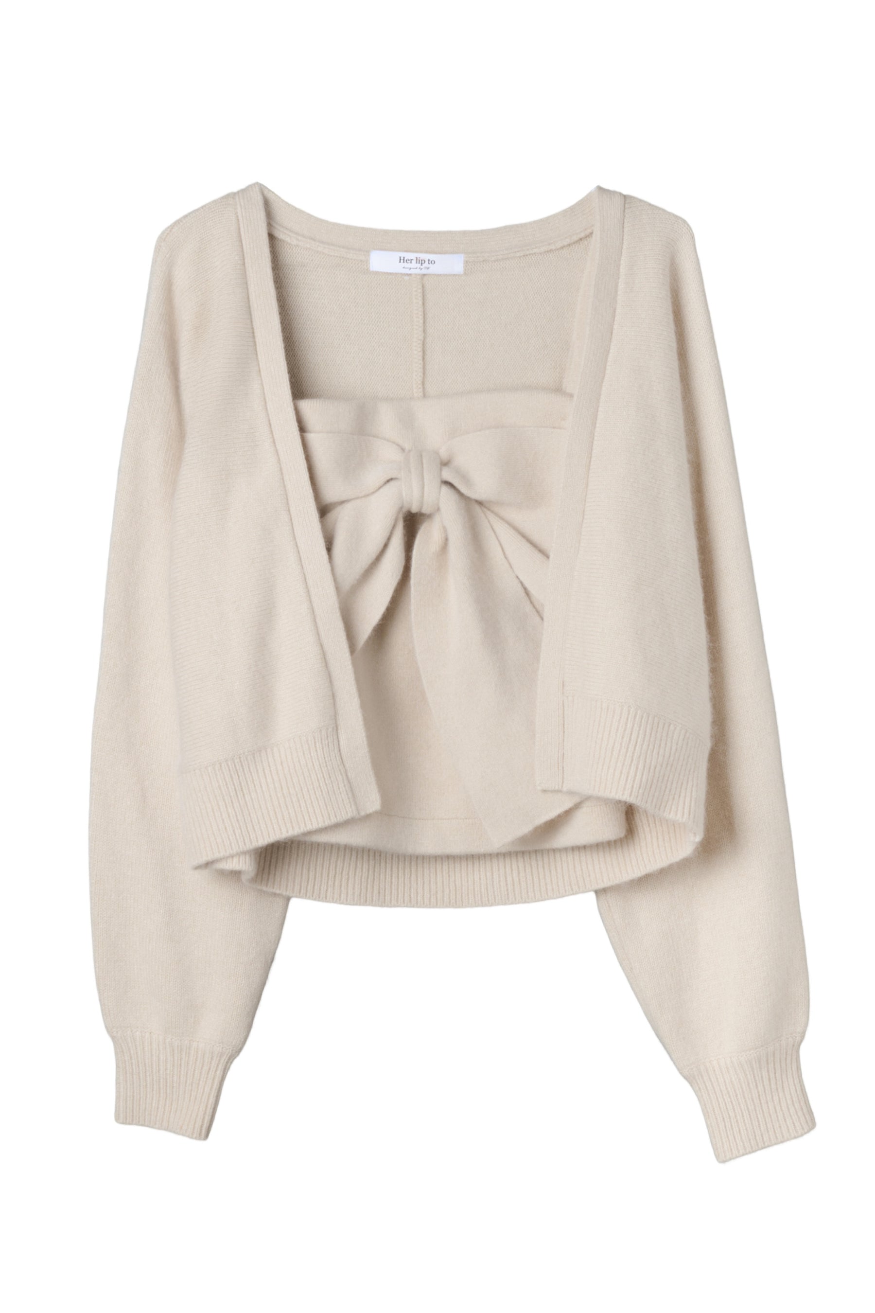 【10月中旬発送】Lydie Ribbon-Tie Knit Ensemble